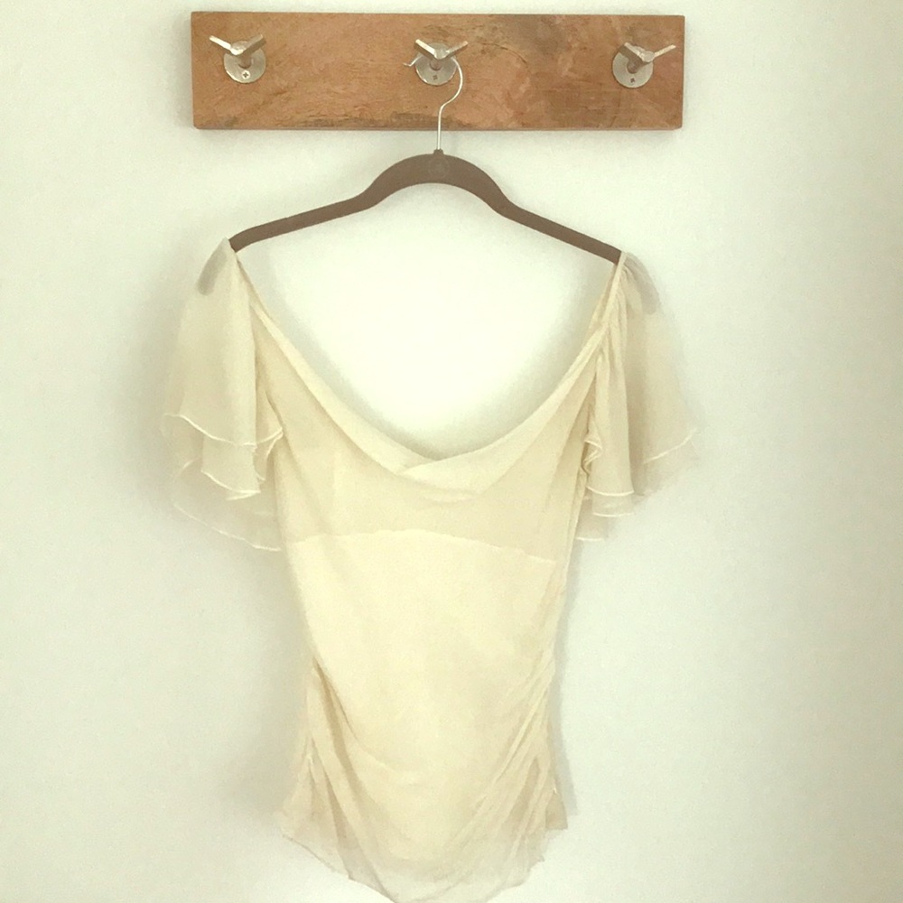Catherine Malandrino flutter sleeve top
